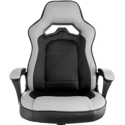 Elama Faux Leather High-Back Adjustable Office Chair, Gray/Black