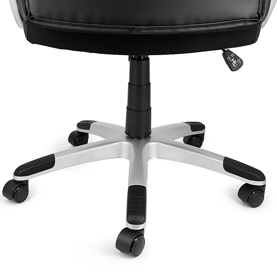 Elama Faux Leather High-Back Adjustable Office Chair, Black/Gray, 995120166M