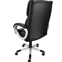 Elama Faux Leather High-Back Adjustable Office Chair, Black/Gray, 995120166M