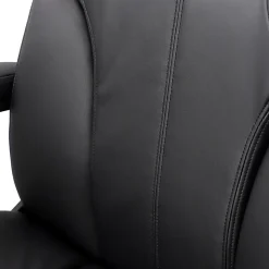 Elama Faux Leather High-Back Adjustable Office Chair, Plush Tuft, Black