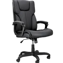 Elama Faux Leather High-Back Adjustable Office Chair, Plush Tuft, Black