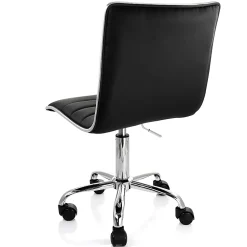 Elama Faux Leather Mid-Back Adjustable Rolling Task Chair, Black