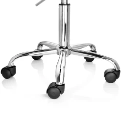 Elama Faux Leather Mid-Back Adjustable Rolling Task Chair, Black