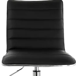 Elama Faux Leather Mid-Back Adjustable Rolling Task Chair, Black