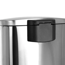 Elama 13-Gallon Half Circle Stainless Steel Step Trash Bin With Slow Close Mechanism, 25-1/2”H x 18-3/4”W x 12-5/8”D, Matte Silver