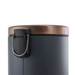 Elama 3 Gallon Stylish Grey and Copper Soft Pedal Office, Kitchen and Bathroom Trash Bin