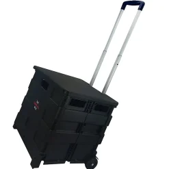 Elama Home Heavy-Duty Carry-All Easy Folding Cart, Black