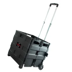Elama Home Heavy-Duty Carry-All Easy Folding Cart, Black