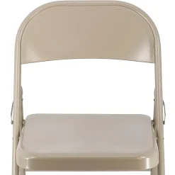 Elama Indoor And Outdoor Metal Folding Chairs, Beige, Set Of 4 Chairs