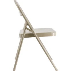 Elama Indoor And Outdoor Metal Folding Chairs, Beige, Set Of 4 Chairs