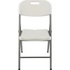 Elama Indoor And Outdoor Plastic Folding Chairs, White/Gray, Set Of 4 Chairs