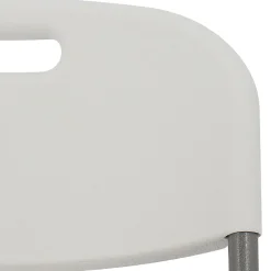 Elama Indoor And Outdoor Plastic Folding Chairs, White/Gray, Set Of 4 Chairs