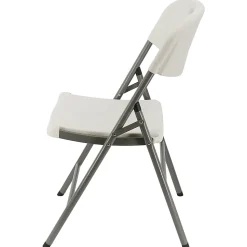 Elama Indoor And Outdoor Plastic Folding Chairs, White/Gray, Set Of 4 Chairs