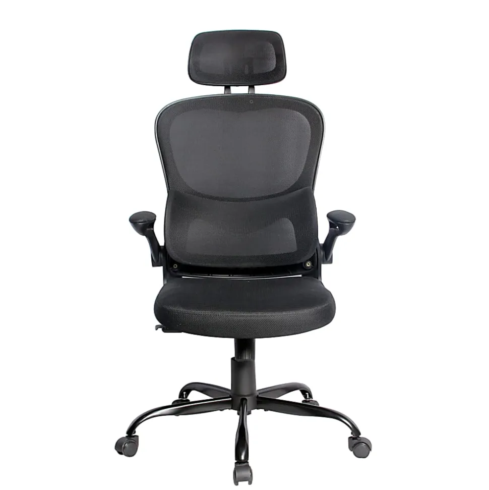 Elama Mesh/Fabric High-Back Adjustable Office Chair, Black