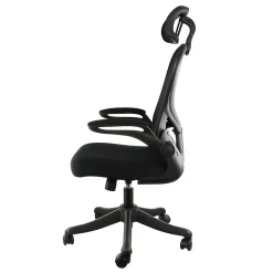 Elama Mesh/Fabric High-Back Adjustable Office Task Chair, Black/Gray