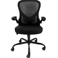 Elama Mesh/Fabric Mid-Back Adjustable Office Task Chair, 38-5/8"H, Black