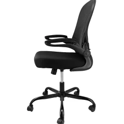 Elama Mesh/Fabric Mid-Back Adjustable Office Task Chair, 38-5/8"H, Black