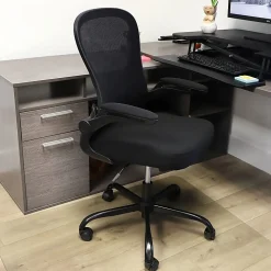 Elama Mesh/Fabric Mid-Back Adjustable Office Task Chair, 38-5/8