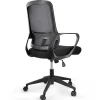 Elama Mesh/Fabric Mid-Back Adjustable Office Task Chair, 40-3/8"H, Black