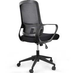 Elama Mesh/Fabric Mid-Back Adjustable Office Task Chair, 40-3/8"H, Black
