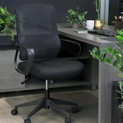Elama Mesh/Fabric Mid-Back Adjustable Office Task Chair, 40-3/8