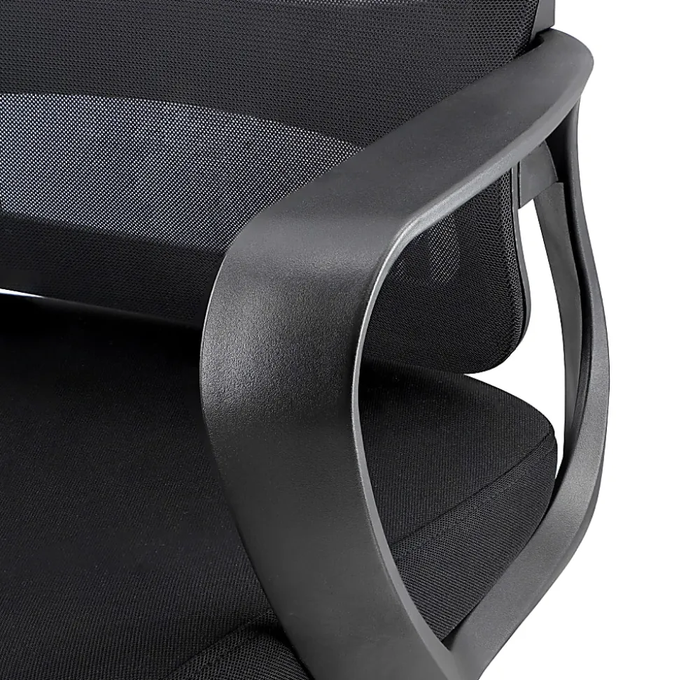 Elama Mesh/Fabric Mid-Back Adjustable Office Task Chair, 40-3/8"H, Black