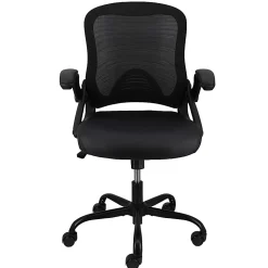 Elama Mesh/Fabric Mid-Back Adjustable Office Task Chair, 37-5/8"H, Black