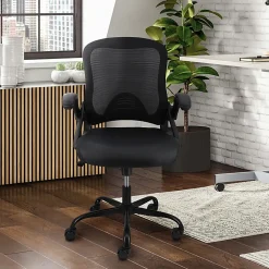 Elama Mesh/Fabric Mid-Back Adjustable Office Task Chair, 37-5/8