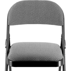 Elama Metal Folding Chairs With Padded Seats, Gray, Set Of 4 Chairs