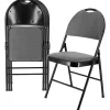 Elama Metal Folding Chairs With Padded Seats And Top Handles, Gray, Set Of 4 Chairs