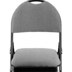 Elama Metal Folding Chairs With Padded Seats And Top Handles, Gray, Set Of 4 Chairs
