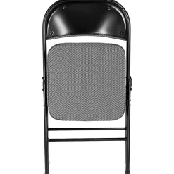 Elama Metal Folding Chairs With Padded Seats, Gray/Black, Set Of 4 Chairs