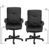 Elama Tufted Faux Leather High-Back Adjustable Office Chair, Black