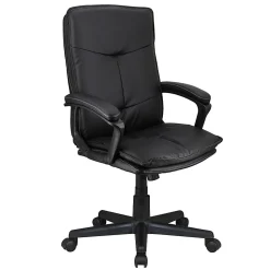 Elama Tufted Faux Leather High-Back Adjustable Office Chair, Black