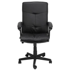 Elama Tufted Faux Leather High-Back Adjustable Office Chair, Black