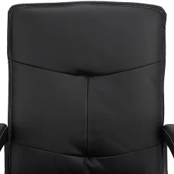Elama Tufted Faux Leather High-Back Adjustable Office Chair, Black
