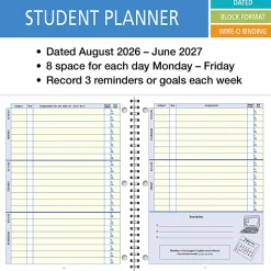 2026-2027 ELAN Publishing Weekly/Monthly Academic Year Student Planner, 8-1/2