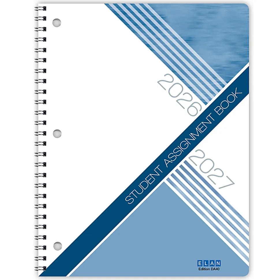 2026-2027 ELAN Publishing Weekly/Monthly Academic Year Student Planner, 8-1/2" x 11", Blue, August To July, Total Qty 1