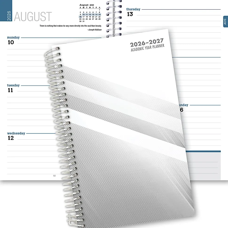 2026-2027 ELAN Publishing Weekly/Monthly Academic Year Student Planner, 5” x 8", White, August To July, Total Qty 1