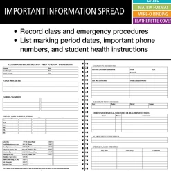 2026-2027 ELAN Publishing Weekly/Monthly Academic Year Teacher Lesson Planner, 8-1/2" x 11", Black, August To June, Total Qty 1