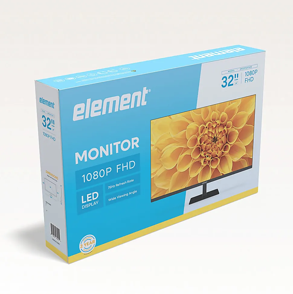 Element EM2FPAF32B 32" 1080P VA Display 3-Sided Frameless Computer Monitor