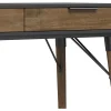 Elle Décor Dani 47”W Writing Desk, Old World Rustic Pine/Dusk Gray