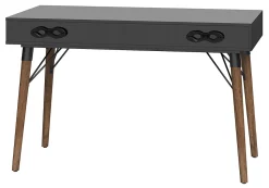 Elle Décor Dani 47”W Writing Desk, Old World Rustic Pine/Dusk Gray