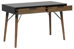 Elle Décor Dani 47”W Writing Desk, Old World Rustic Pine/Dusk Gray