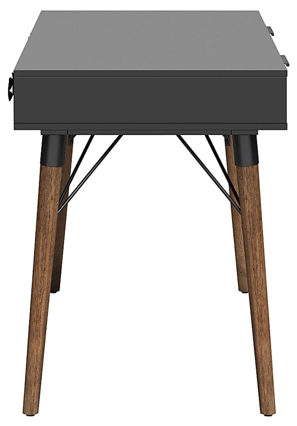 Elle Décor Dani 47”W Writing Desk, Old World Rustic Pine/Dusk Gray
