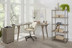 Elle Décor Laissy Low-Back Task Chair, Linen Color