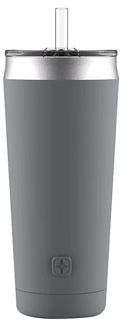 Ello Beacon Insulated Stainless Steel Tumbler, 24 Oz, Gray