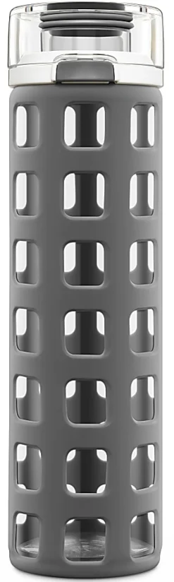 Ello Syndicate Glass Water Bottle, 20 Oz, Gray