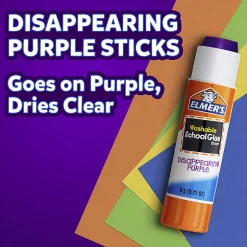 Elmer's® Disappearing Glue Sticks, 0.21 Oz, Purple, Pack Of 12
