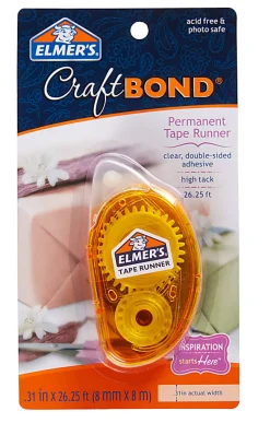 Elmer's Elmer s CraftBond Permanent Tape Runner Refill, Clear, Double Sided, 26 1/4
